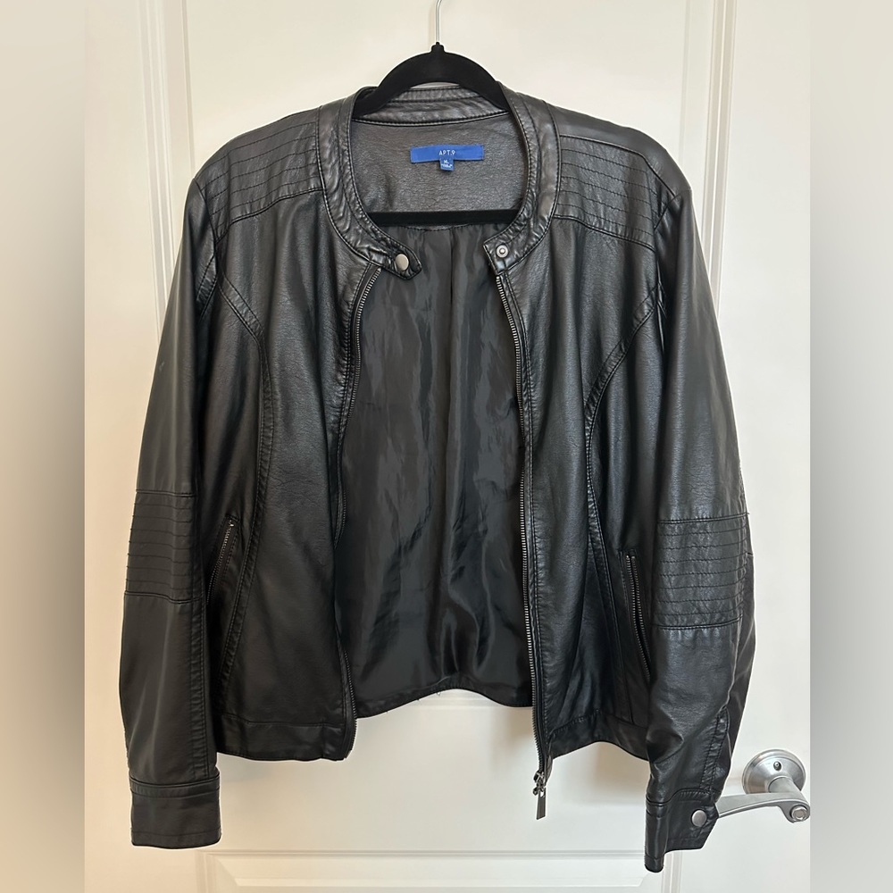 Faux Leather Moto Jacket - Women’s XL